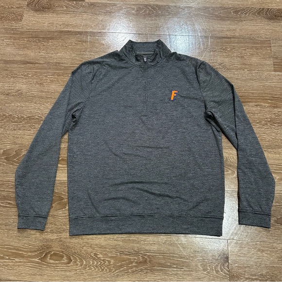 johnnie-O Other - johnnie-O Charcoal Zip-Up Sweater with Orange Detail